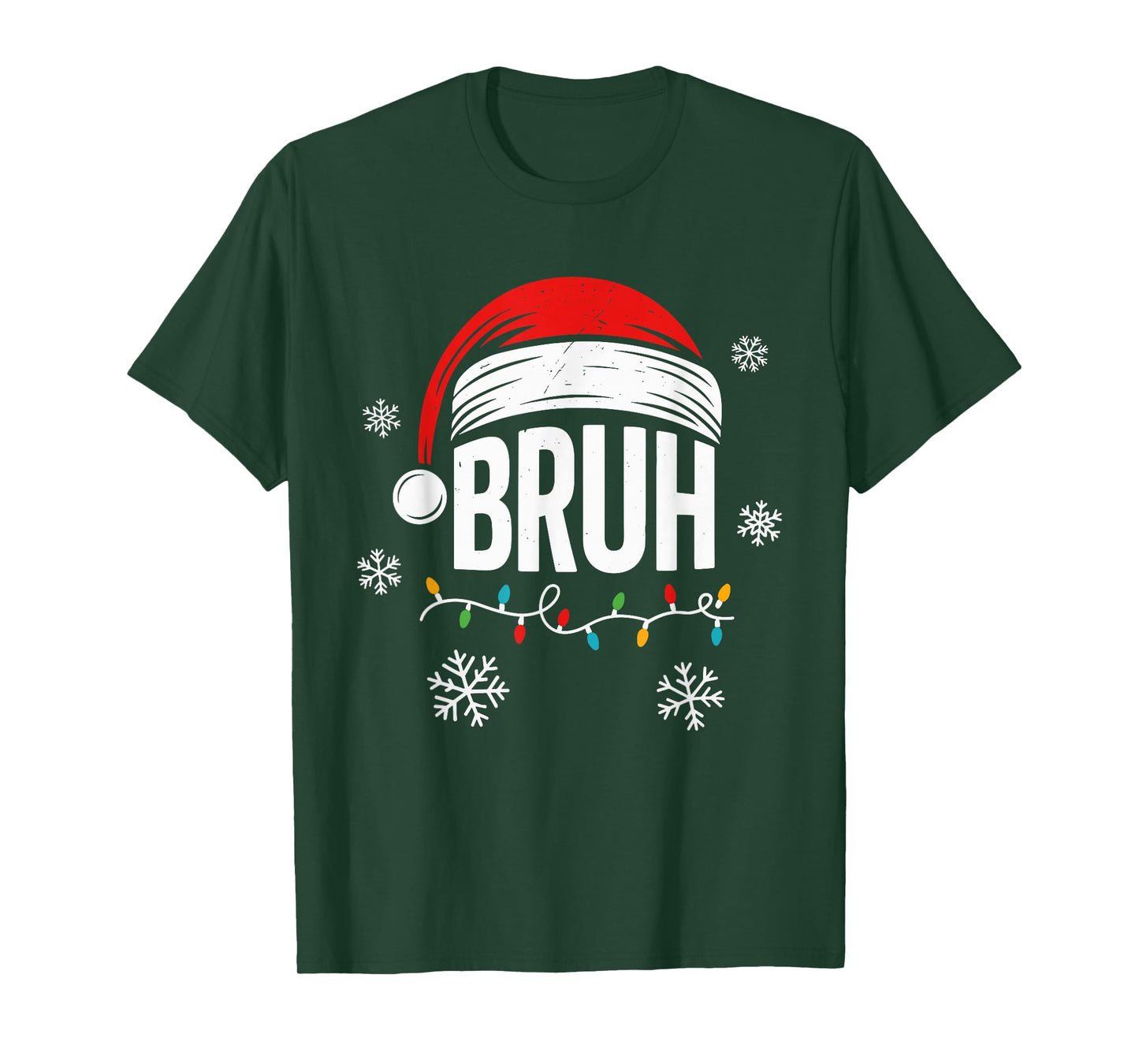Merry Christmas Bruh Xmas Meme Funny Santa Hat Saying Humor T-Shirt