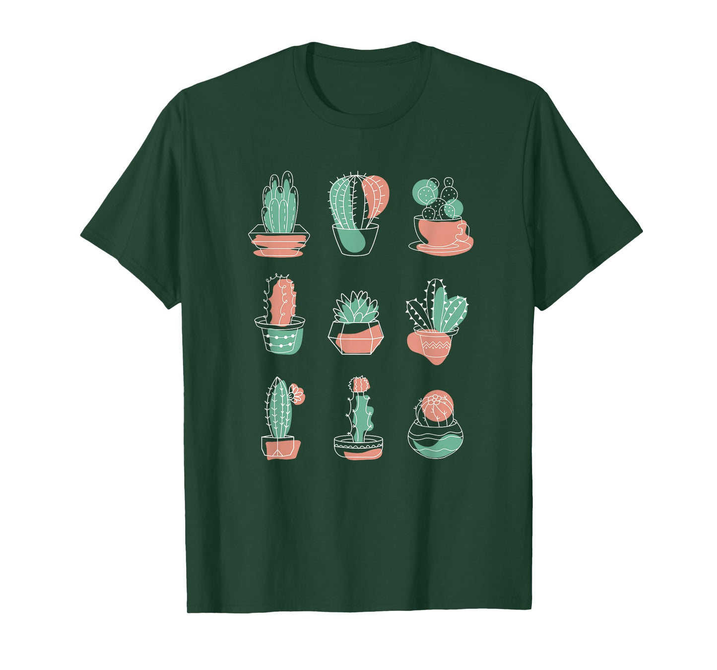 Boho Cactus Abstract Doodle Desert Art T-Shirt