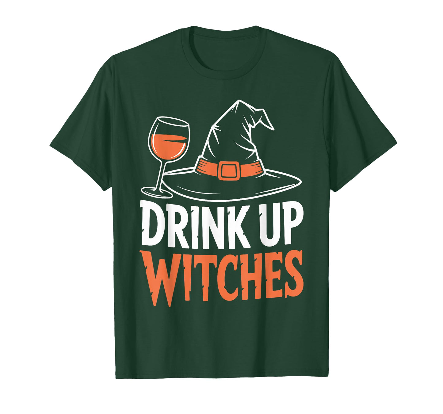 Drink Up Witches Wine Halloween Witch Hat Funny T-Shirt