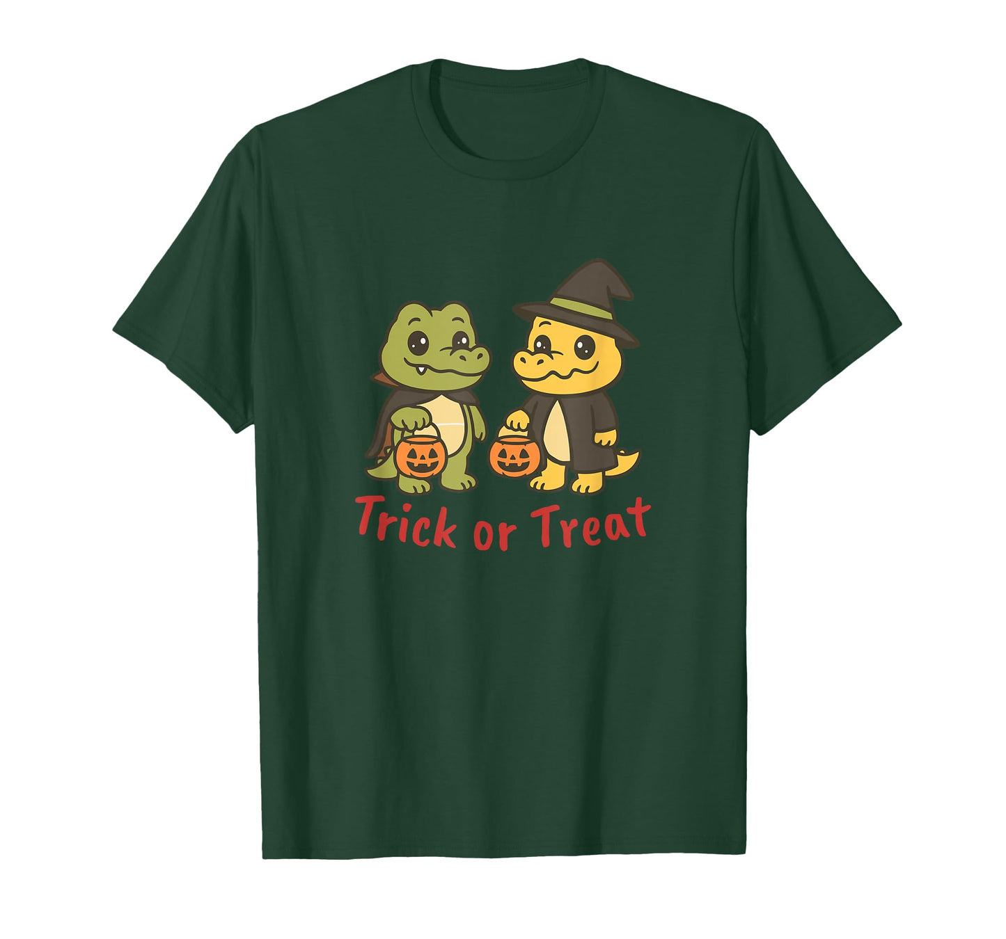 Trick or Treat Crocodiles Halloween Witch Crocodile Pumpkin T-Shirt