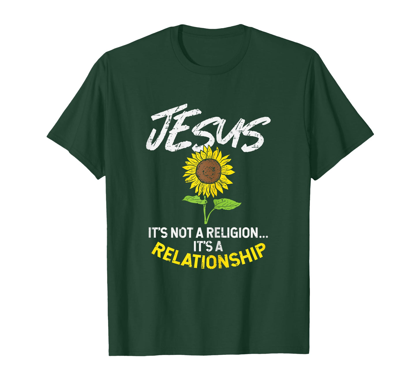 BoredKoalas Jesus Shirts Religious Christian Gift Sunflower Jesus Not Religion Relationship God Christian Gift T-Shirt