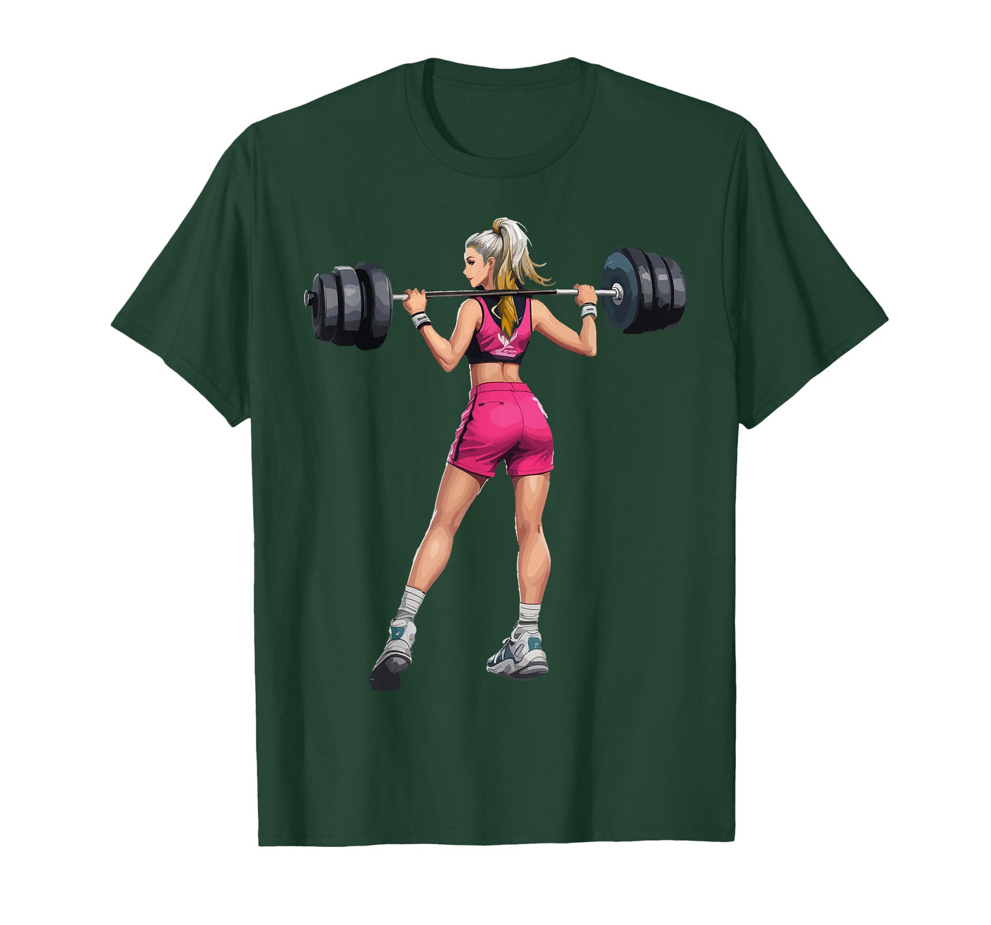 Athletic Woman Lifting Weights T-Shirt