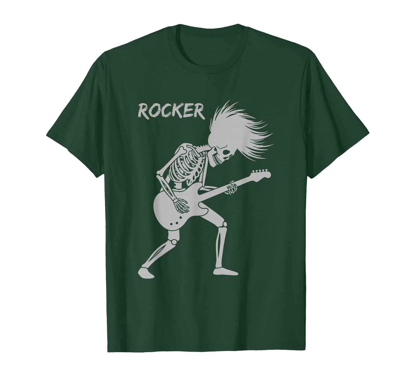 Rocker Skeleton Guitar Skater Cool Halloween Punk Rock T-Shirt