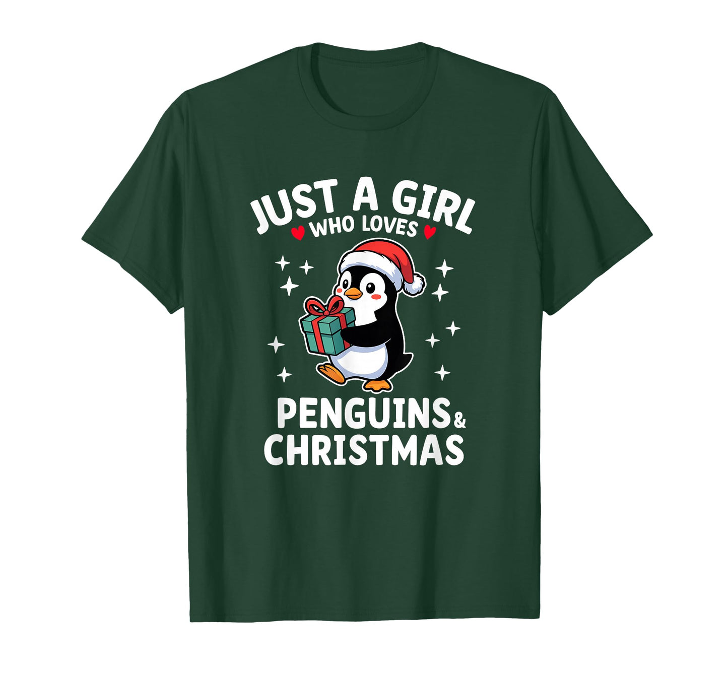 Just a Girl Who Loves Penguins and Christmas T-Shirt