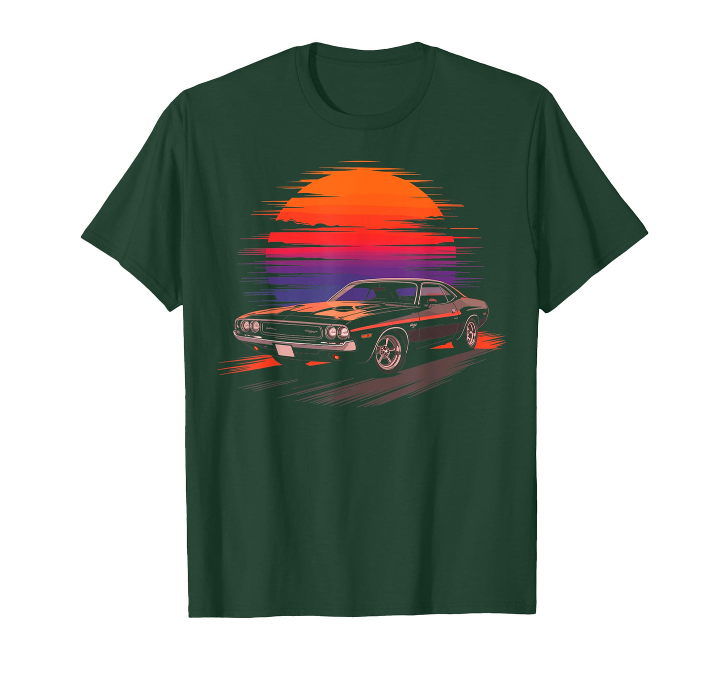 Retro Muscle Car Vintage Sunset Classic Car T-Shirt