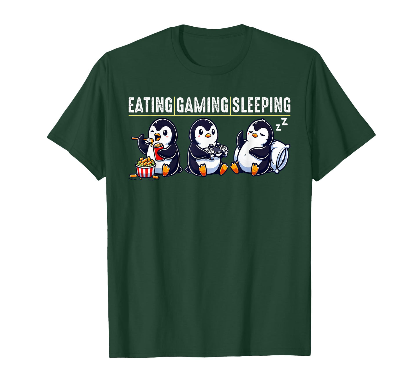 Eating Gaming Sleeping Penguin T-Shirt