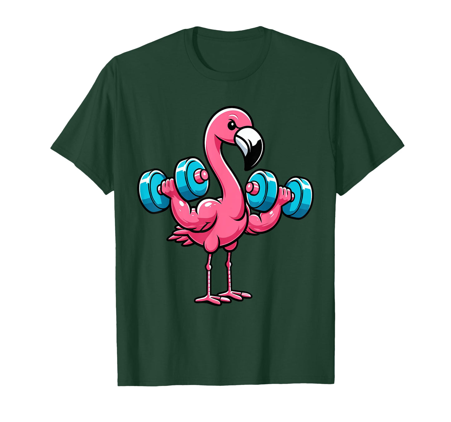 Funny Flamingo Weightlifting Fitness Gym Lover Women T-Shirt