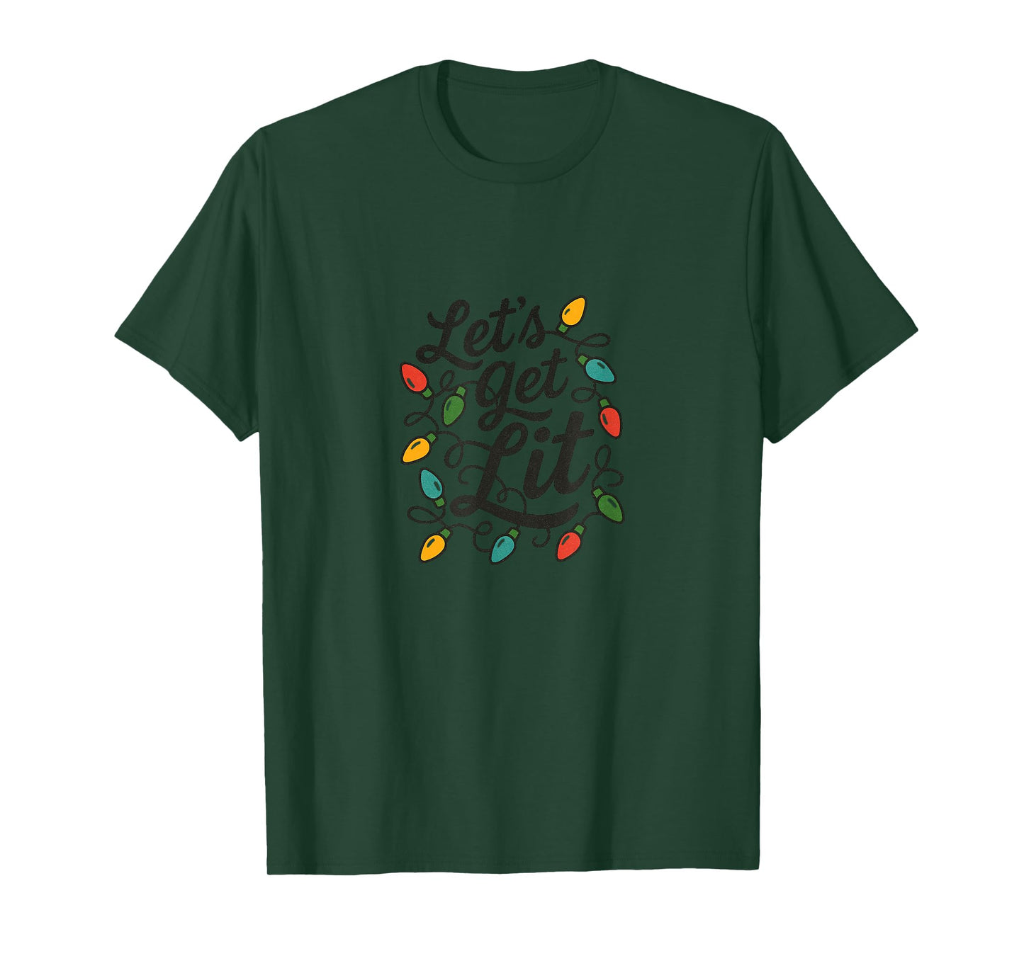 Let’s Get Lit Funny Christmas Lights Holiday Party Humor T-Shirt
