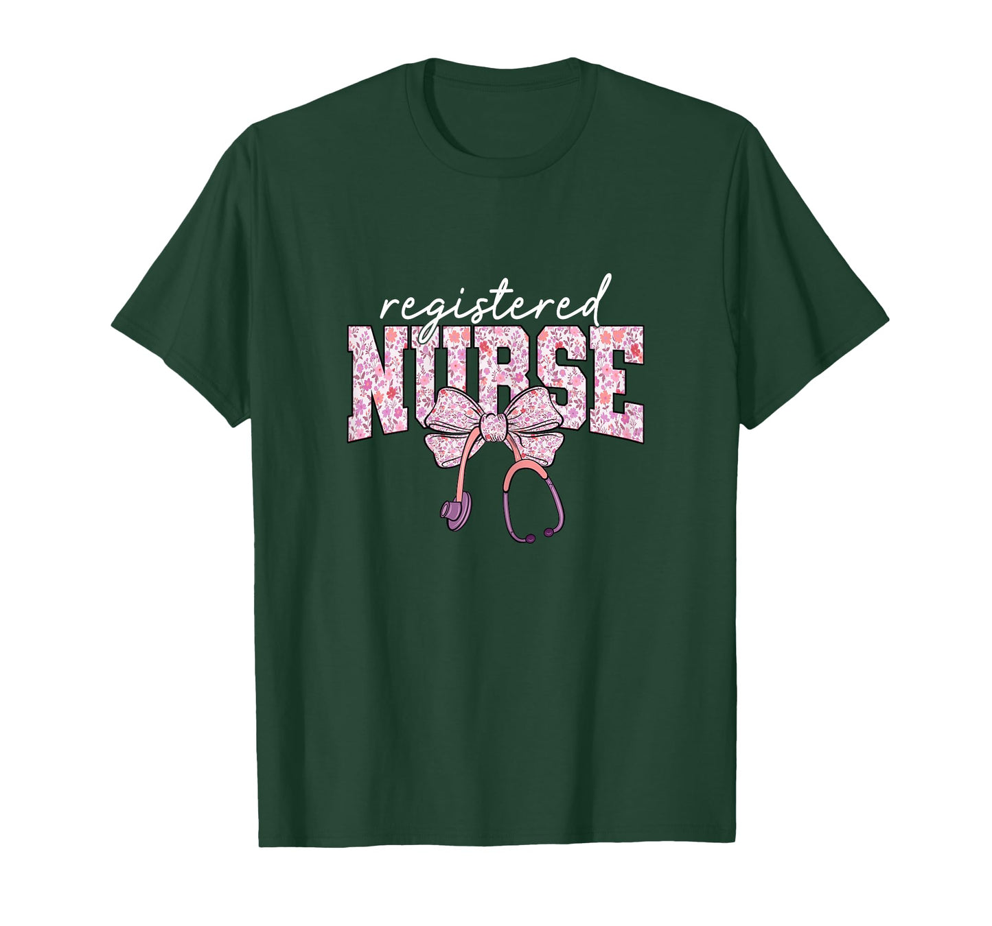 RN Nurse Floral Print Registered Nurse Nursing School Women T-Shirt