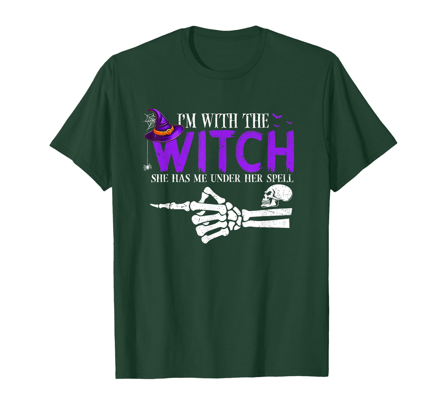 I'm with The Witch Funny Halloween Couple Costume Party T-Shirt