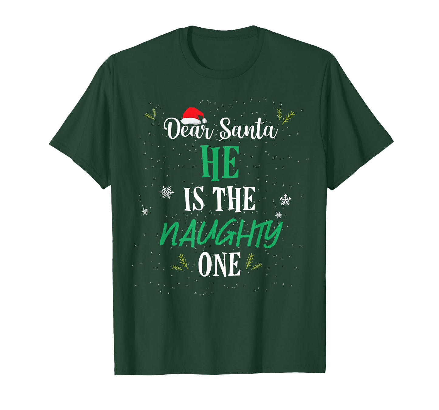 He's The Naughty One Christmas Matching Couple Girlfriend T-Shirt
