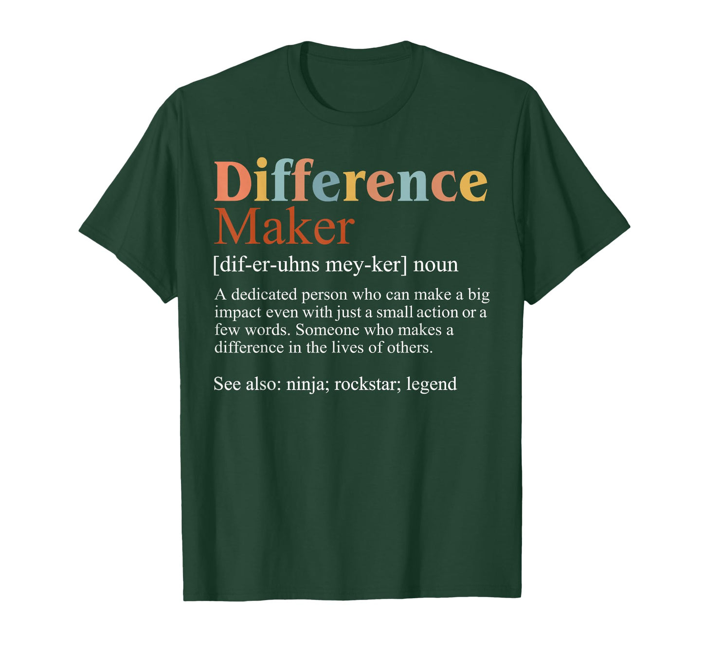 Vintage Difference Maker Definition Teachers Mom Boss Women T-Shirt