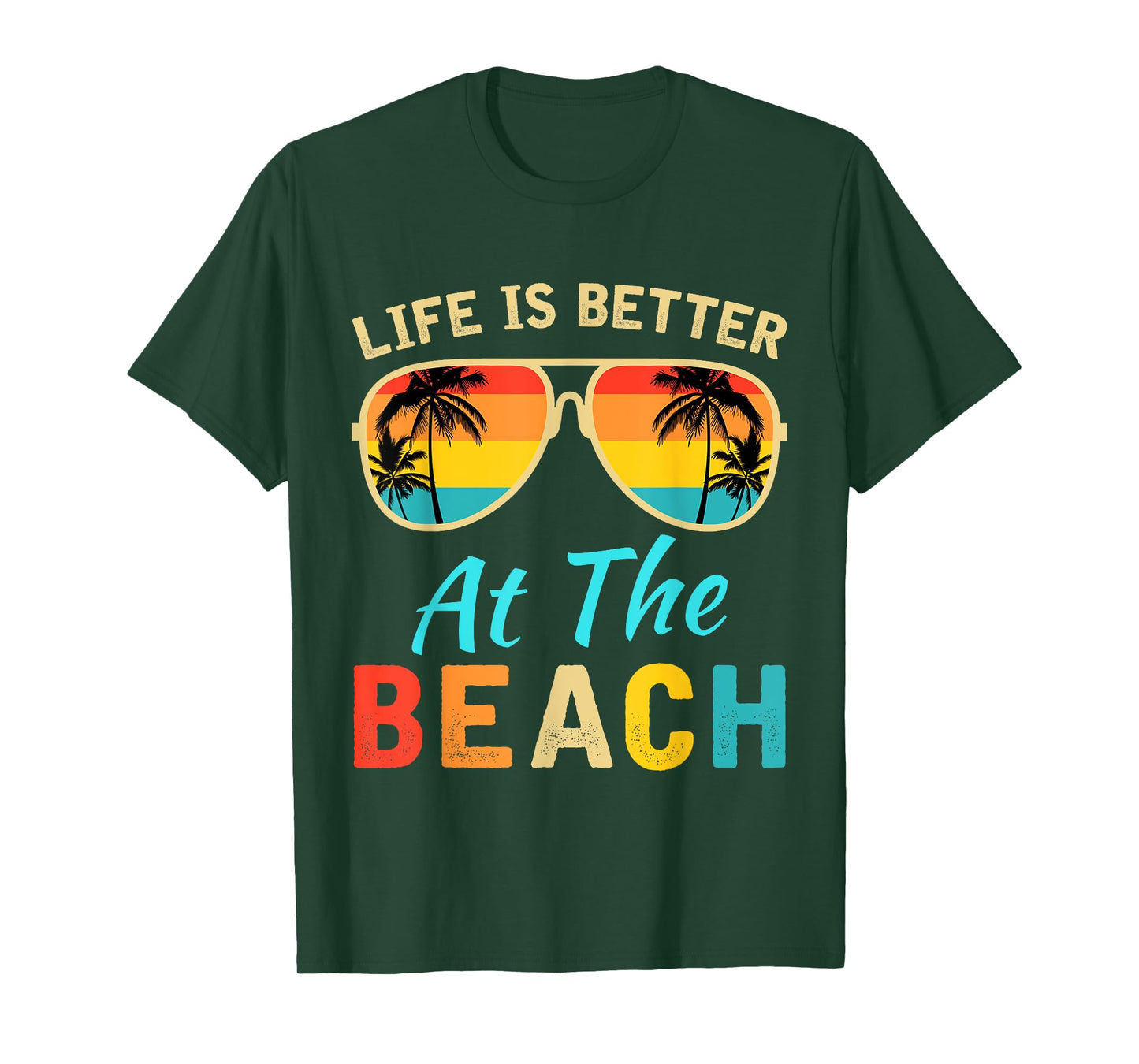 Life Is Better at The Beach Retro Palm Trees Summer T-Shirt