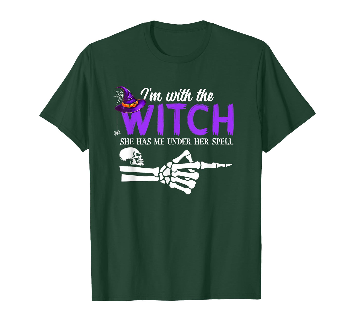 I'm with The Witch Funny Halloween Couple Costume Party T-Shirt
