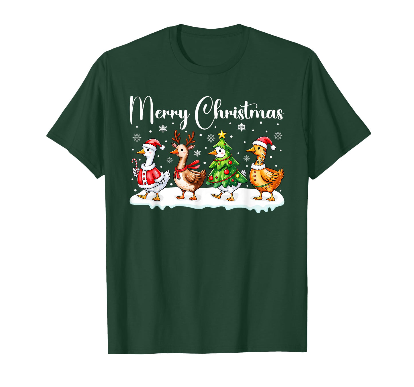 Funny Goose Christmas Holiday Outfit Geese Farm Animals T-Shirt