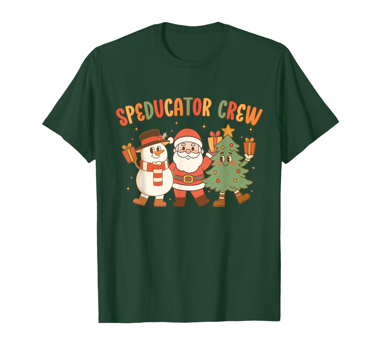Retro Special Education Teacher Crew Christmas Santa Claus T-Shirt