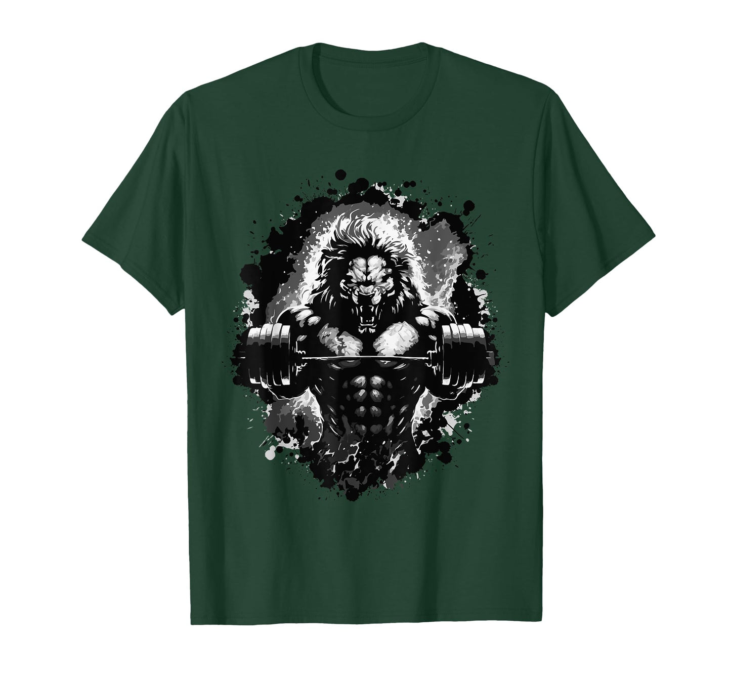 Lion Lifting Weights Gym Beast Workout Muscles Bodybuilding T-Shirt