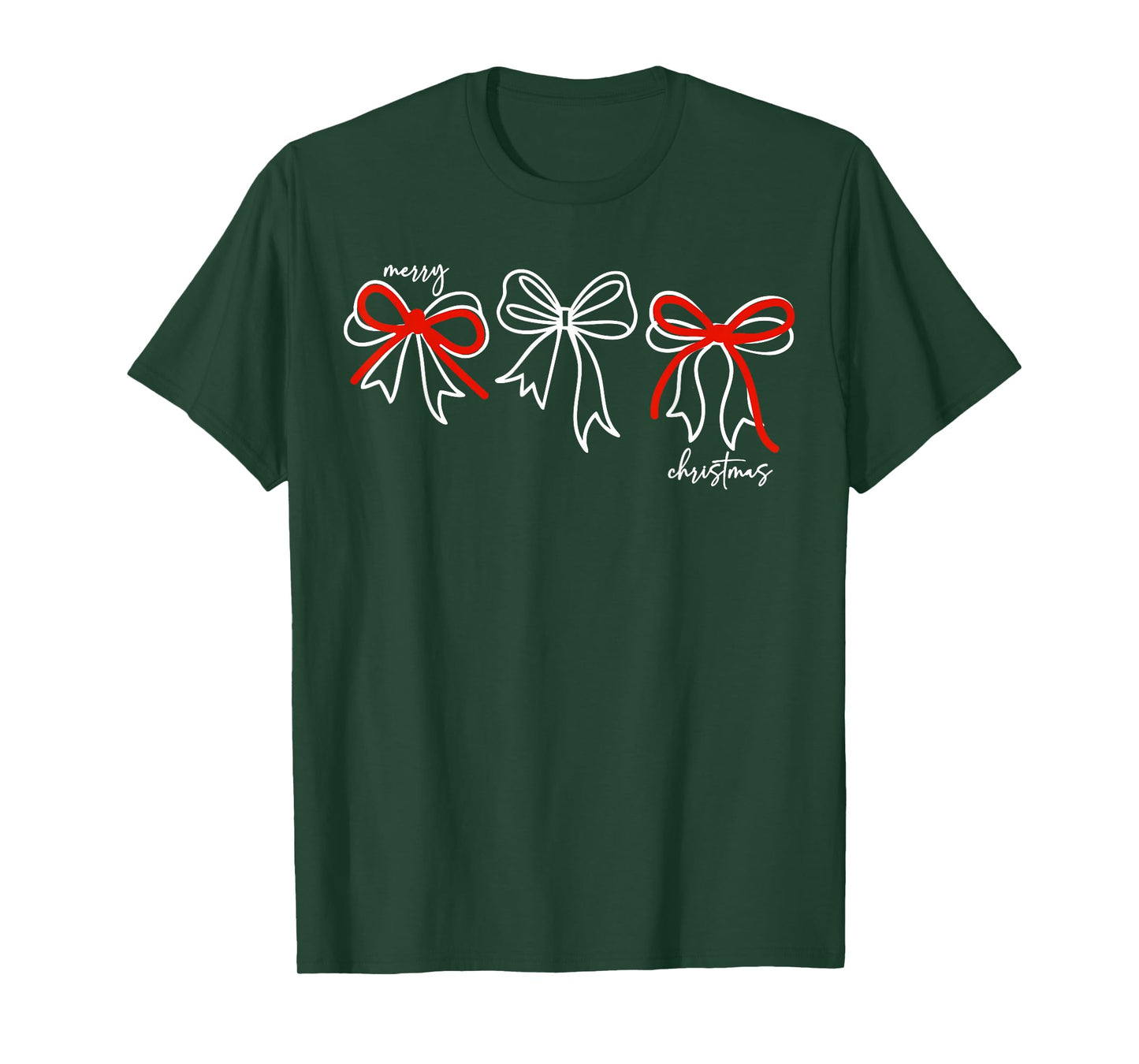 Coquette Bow Merry Christmas Xmas Family Pajamas Holiday T-Shirt