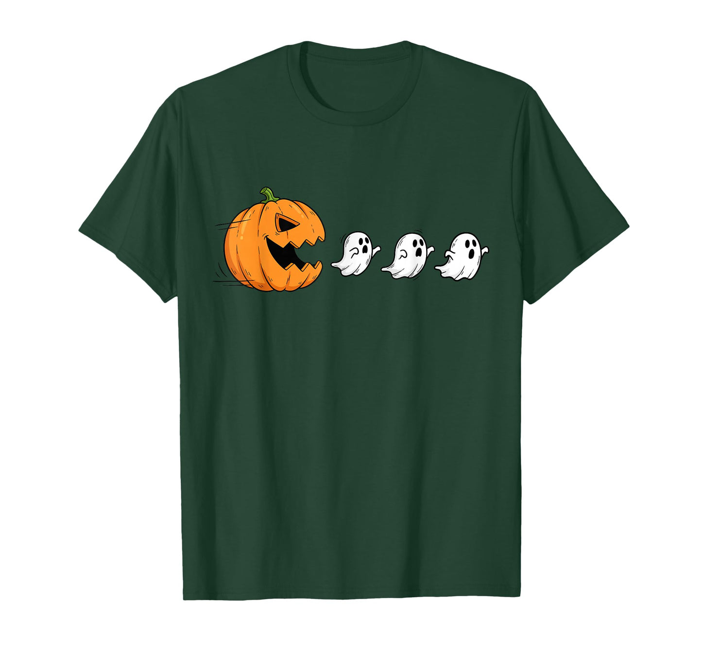 Halloween Gamer Pumpkin Eating Ghost Costume Men Boys Kids T-Shirt
