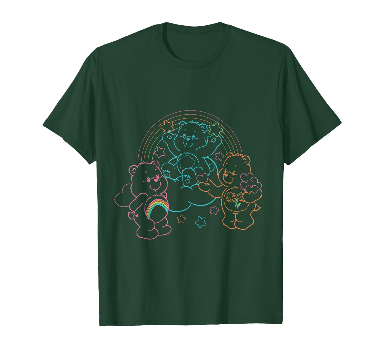 Care Bears Vintage Rainbow Outline Bears T-Shirt