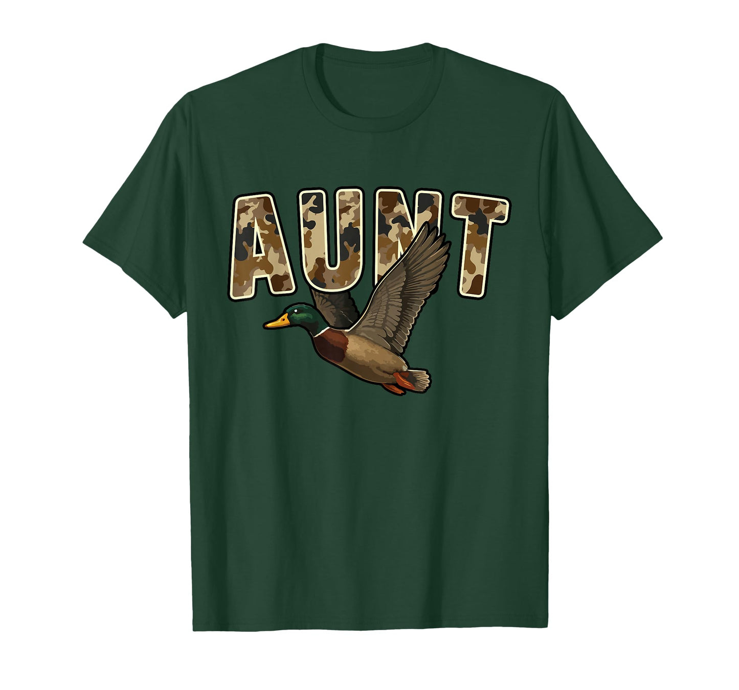 Camouflage Vintage Mallard Duck Retro Camo Hunting Aunt T-Shirt