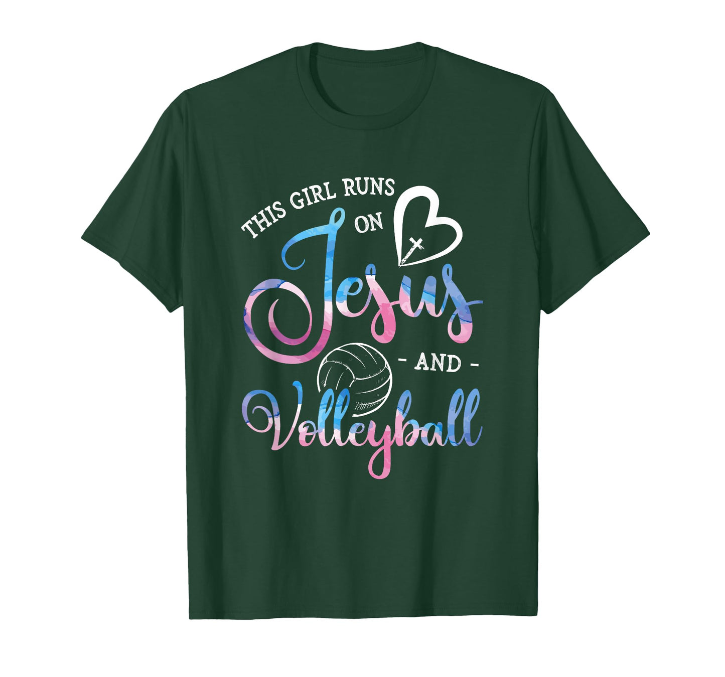 This Girl Runs On Jesus And Volleyball Player Christian Gift T-Shirt