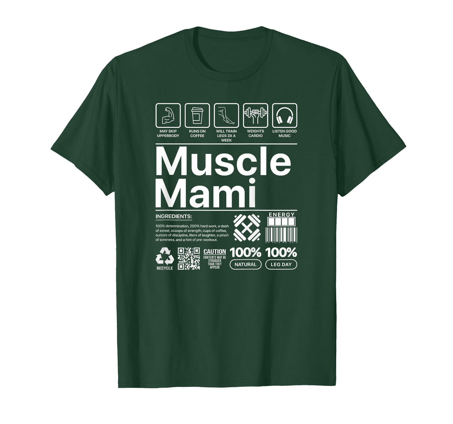 Muscle Mami And Mom Gym Workout Mother Funny Bodybuilding T-Shirt