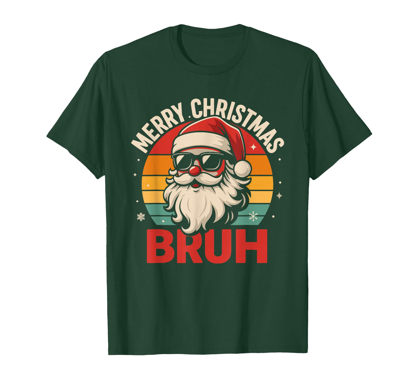 Merry Christmas Bruh Funny Santa Claus Groovy Cool Holiday T-Shirt