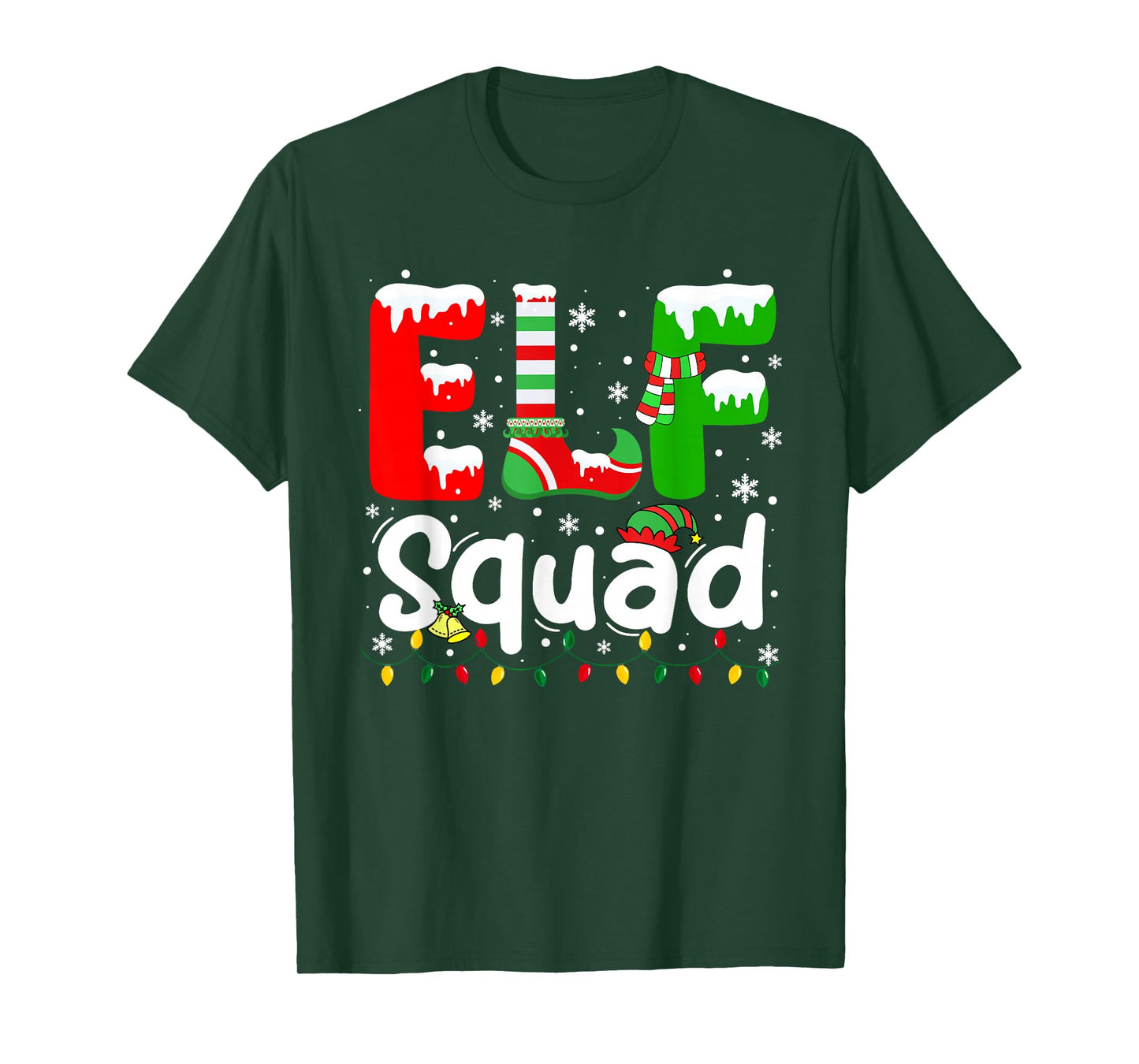 Funny Elf Squad Christmas Family Matching Xmas Elf Pajamas T-Shirt