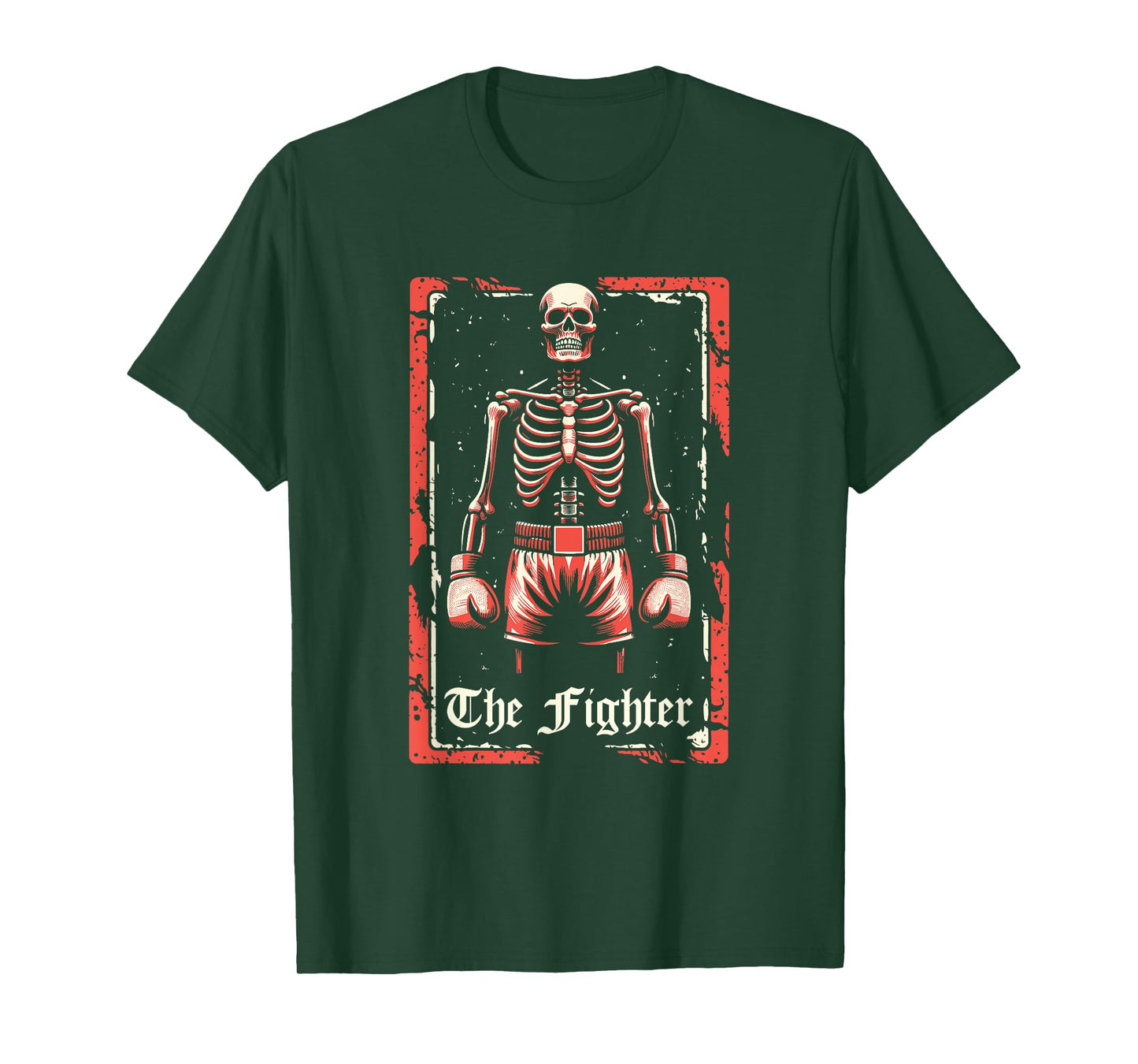 Boxer Fighter - Sparring Gloves Boxing Skeleton Tarot Card T-Shirt