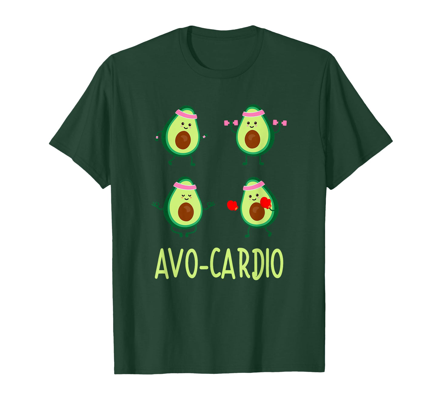 Avo-Cardio Avocardio Time Fitness Avocado Vegan Sport T-Shirt