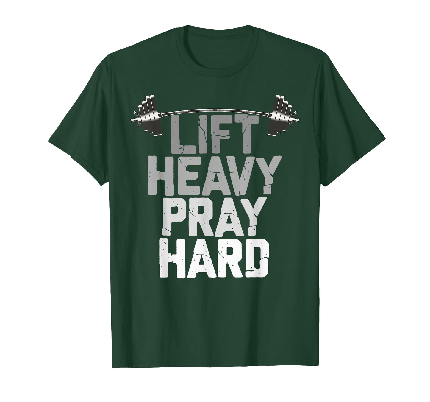 For Christian Lift Heavy Pray Hard Apparel Christian Weight Lifting T-Shirt, Unisex-Adults, Blue, Short Sleeve, T-Shirt, Small