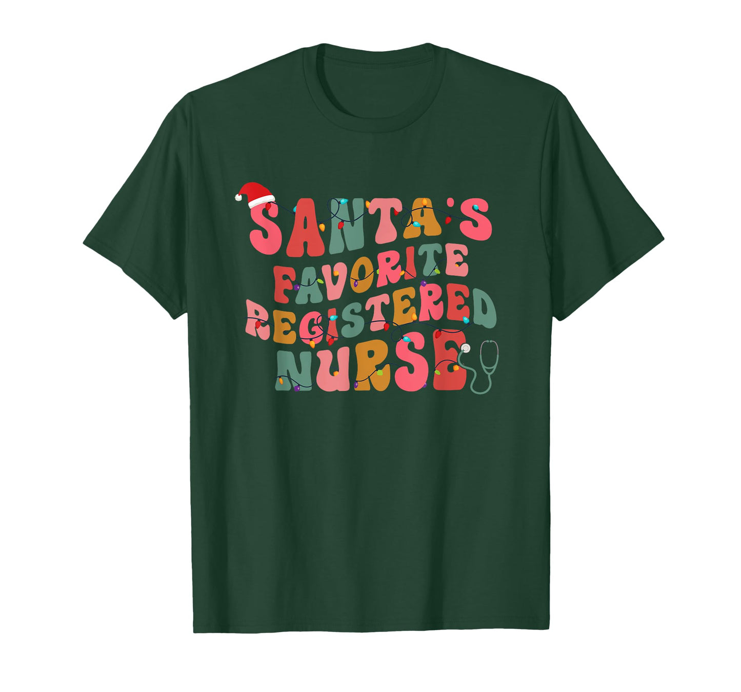 Santa's Favorite Registered Nurse Er Rn Nursing Christmas T-Shirt