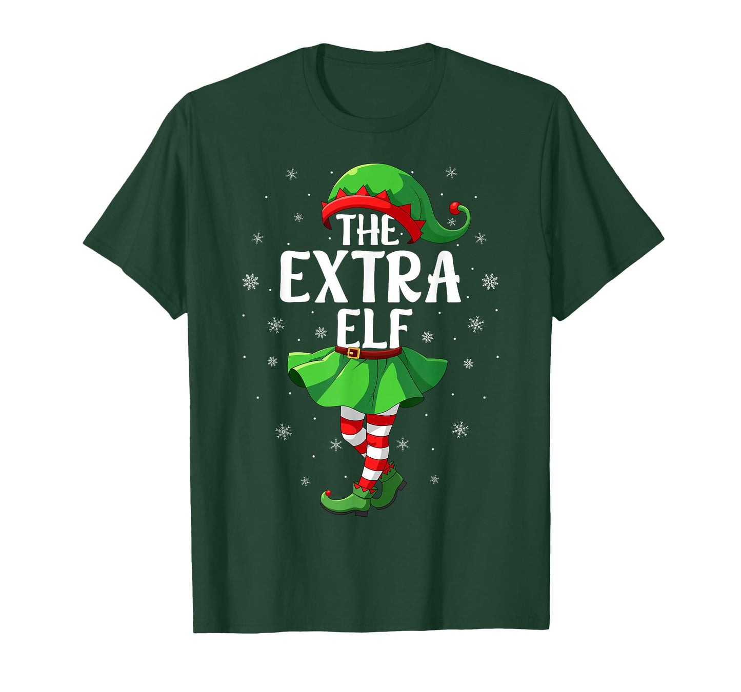 Extra Elf Christmas Girls Women Elf Squad Xmas Family T-Shirt