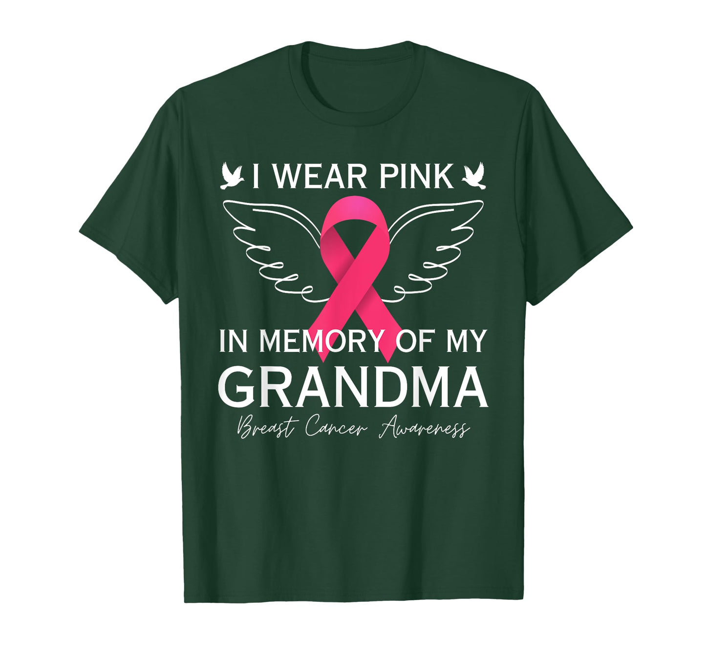 I Wear Pink In Memory Of My Grandma Angel In Heaven Memory T-Shirt