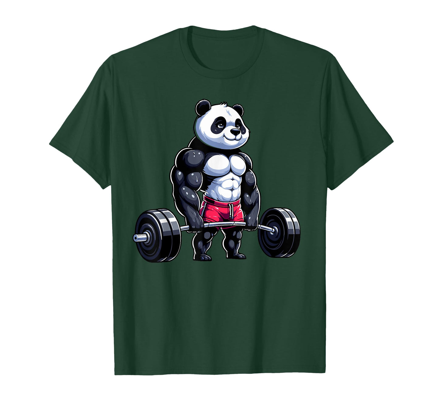 Funny Gym Panda Bodybuilder Weightlifting Motivational Tee T-Shirt