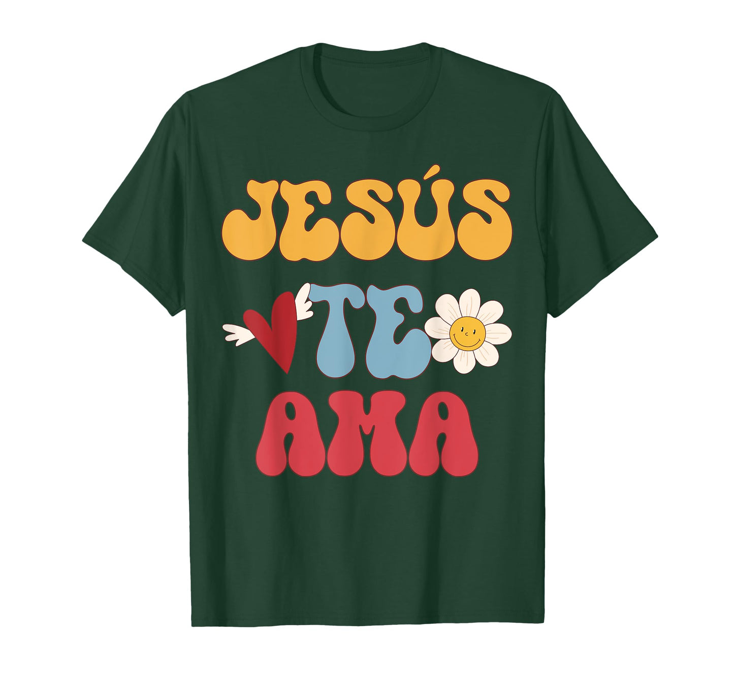 Groovy Spanish, Jesus Loves You Christian 70's Hippie T-Shirt