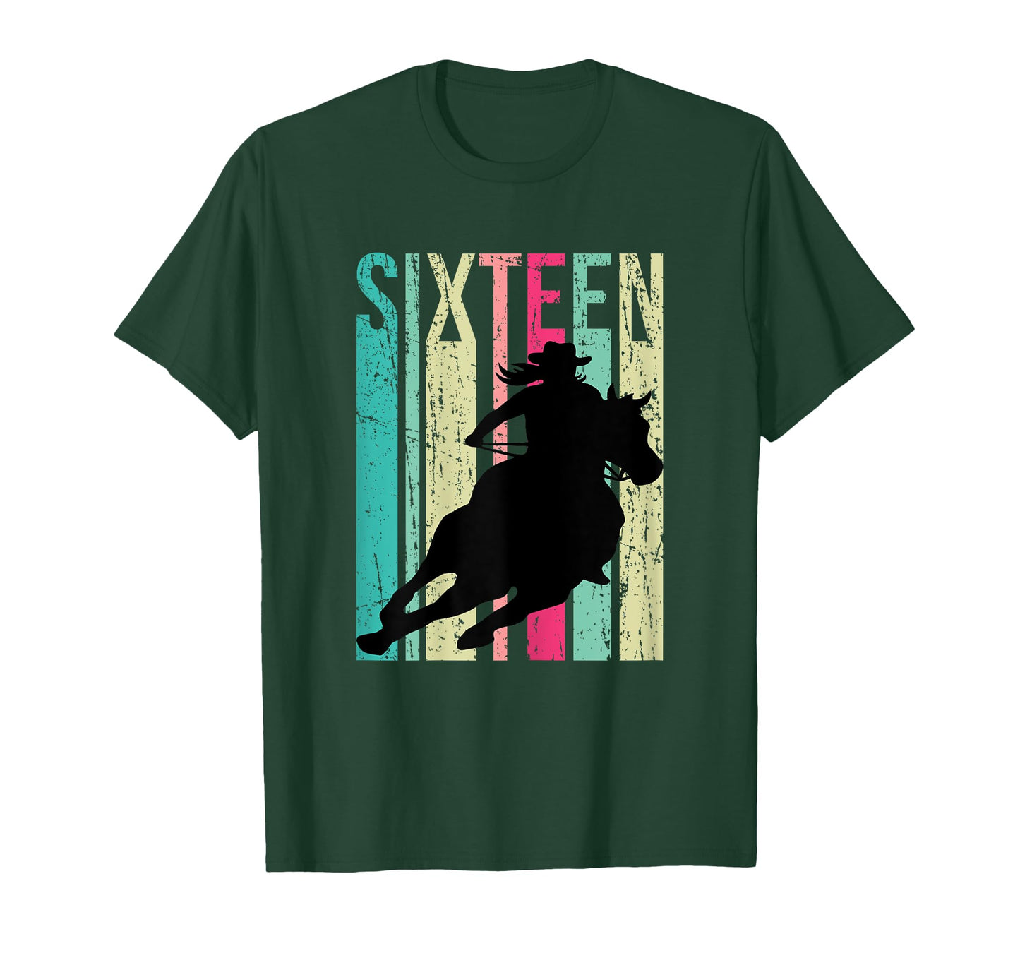 Retro Rodeo 16th Birthday Horse Lover Cowgirl Country 16 T-Shirt