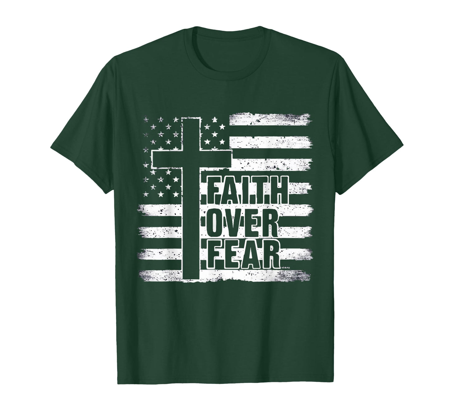 Faith Over Fear USA American Flag Patriotic T-Shirt