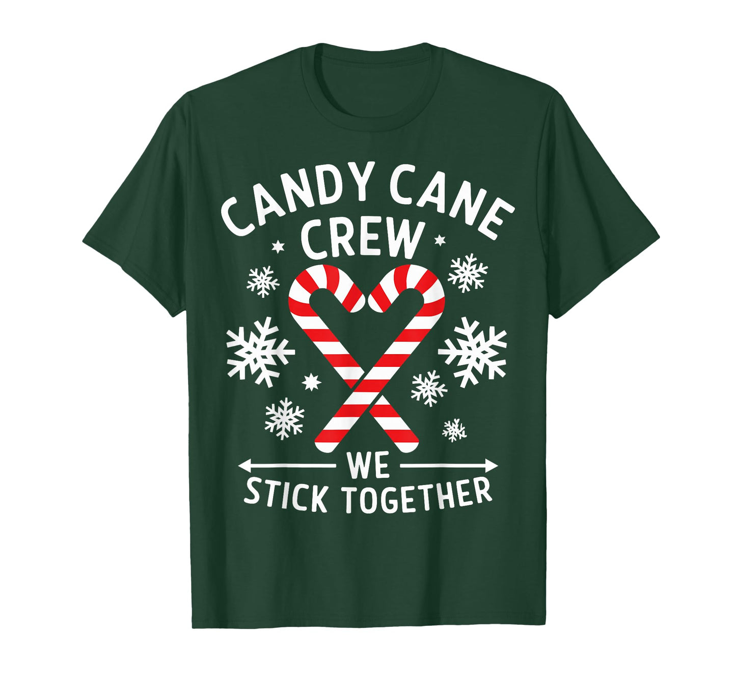 Candy Cane Crew We Stick Together Christmas Costume Xmas T-Shirt