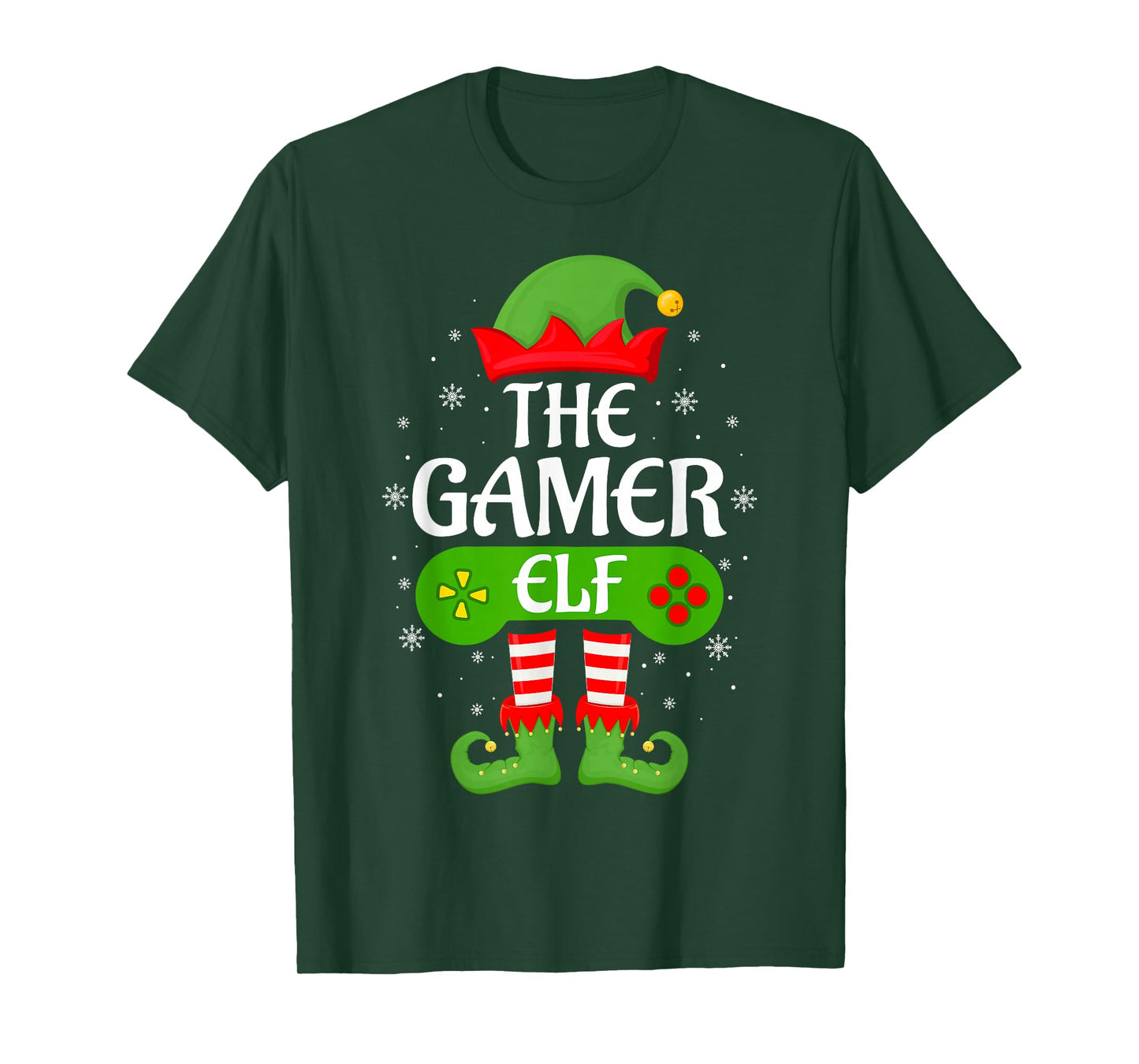 Gamer Elf Xmas Matching Family Elf Squad Christmas Boys T-Shirt