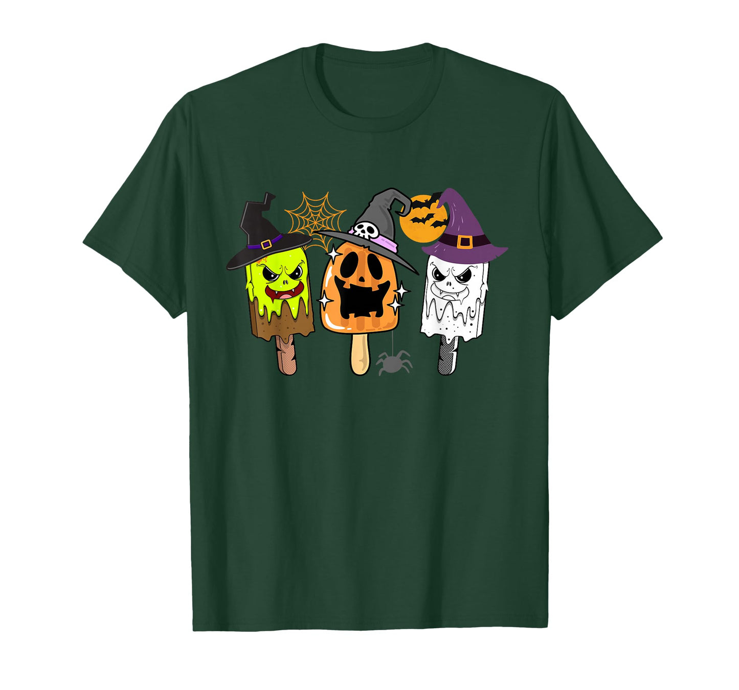 Spooky Creepy Popsicle Halloween Scary Ghost Pumpkin T-Shirt