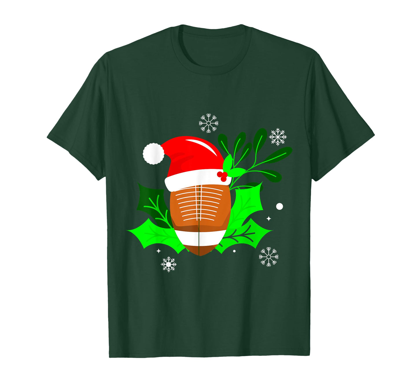 Ugly Christmas Football Sports Xmas Holly Santa Festive T-Shirt