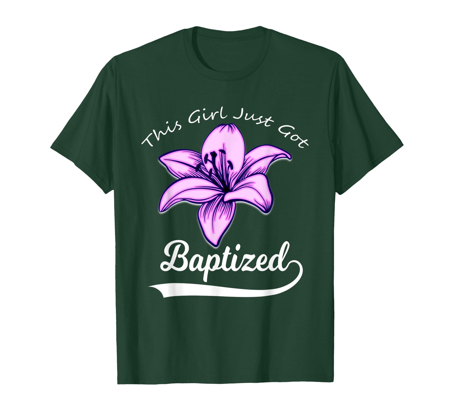 Cute This Girl Just Got Baptized Lily Flower Teens Baptism T-Shirt