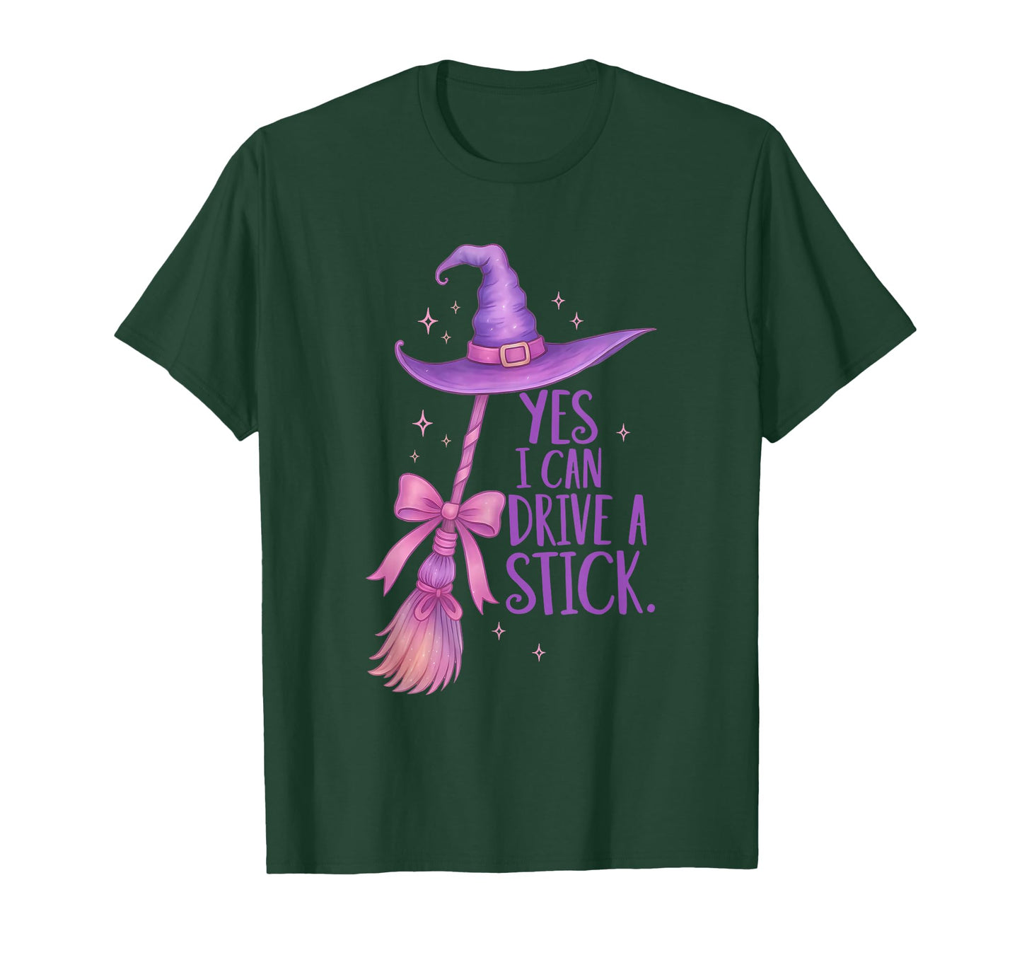 Yes I Can Drive A Stick Halloween Witch Broom Witch Spooky T-Shirt