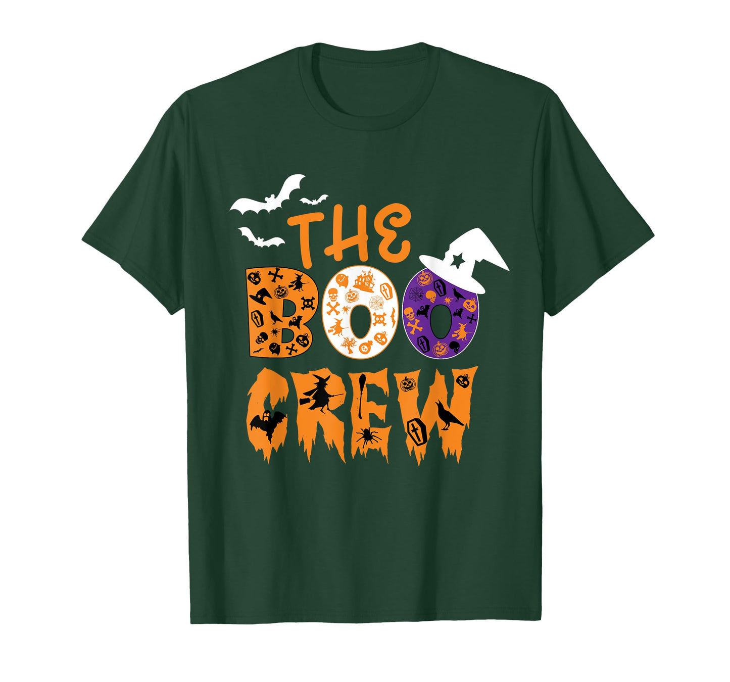 Halloween The Boo Crew Spooky Bats and Witches Fun Family T-Shirt