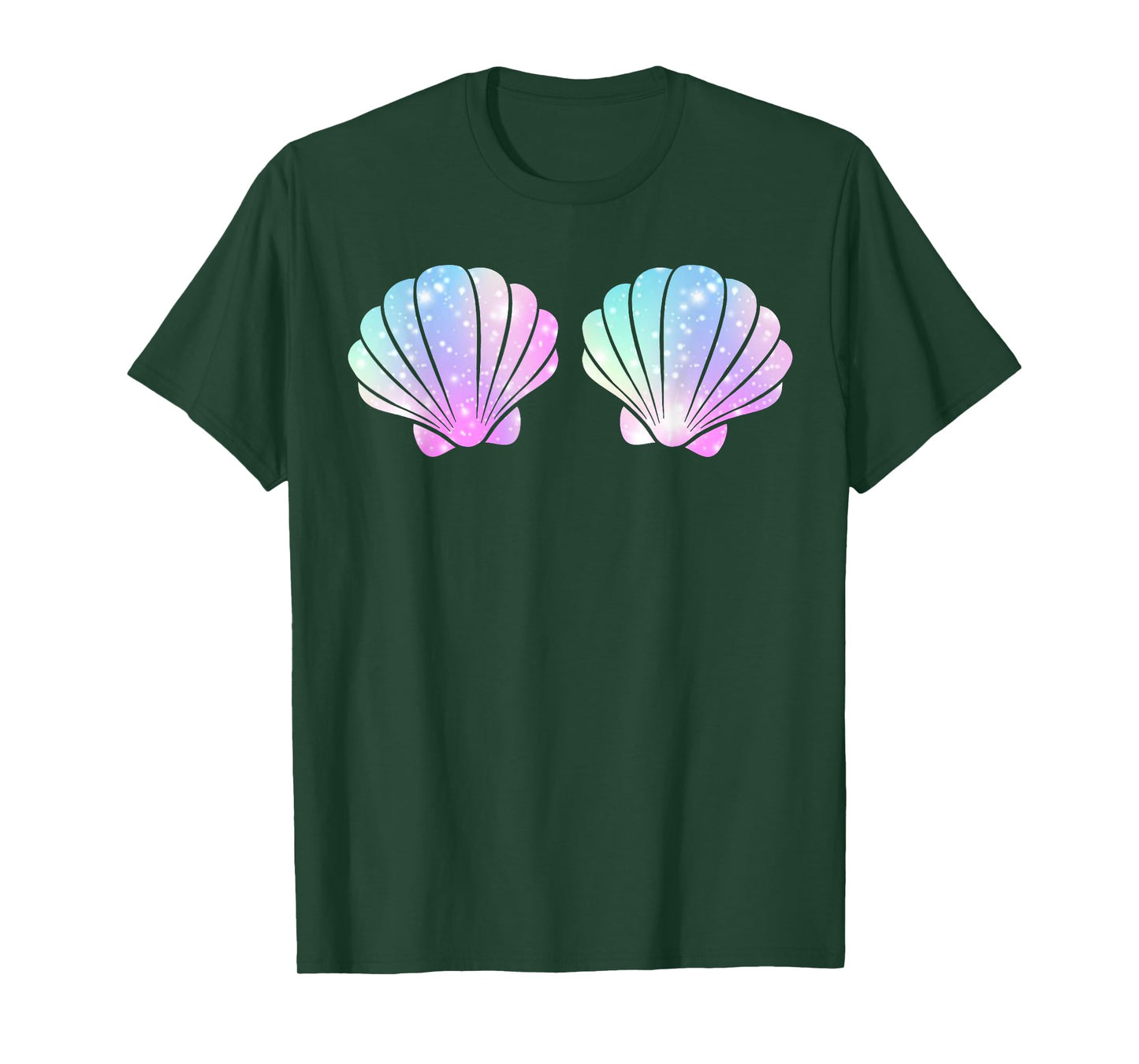Cute Halloween Girl Costume, Mermaid Shell Bra Costume Women T-Shirt