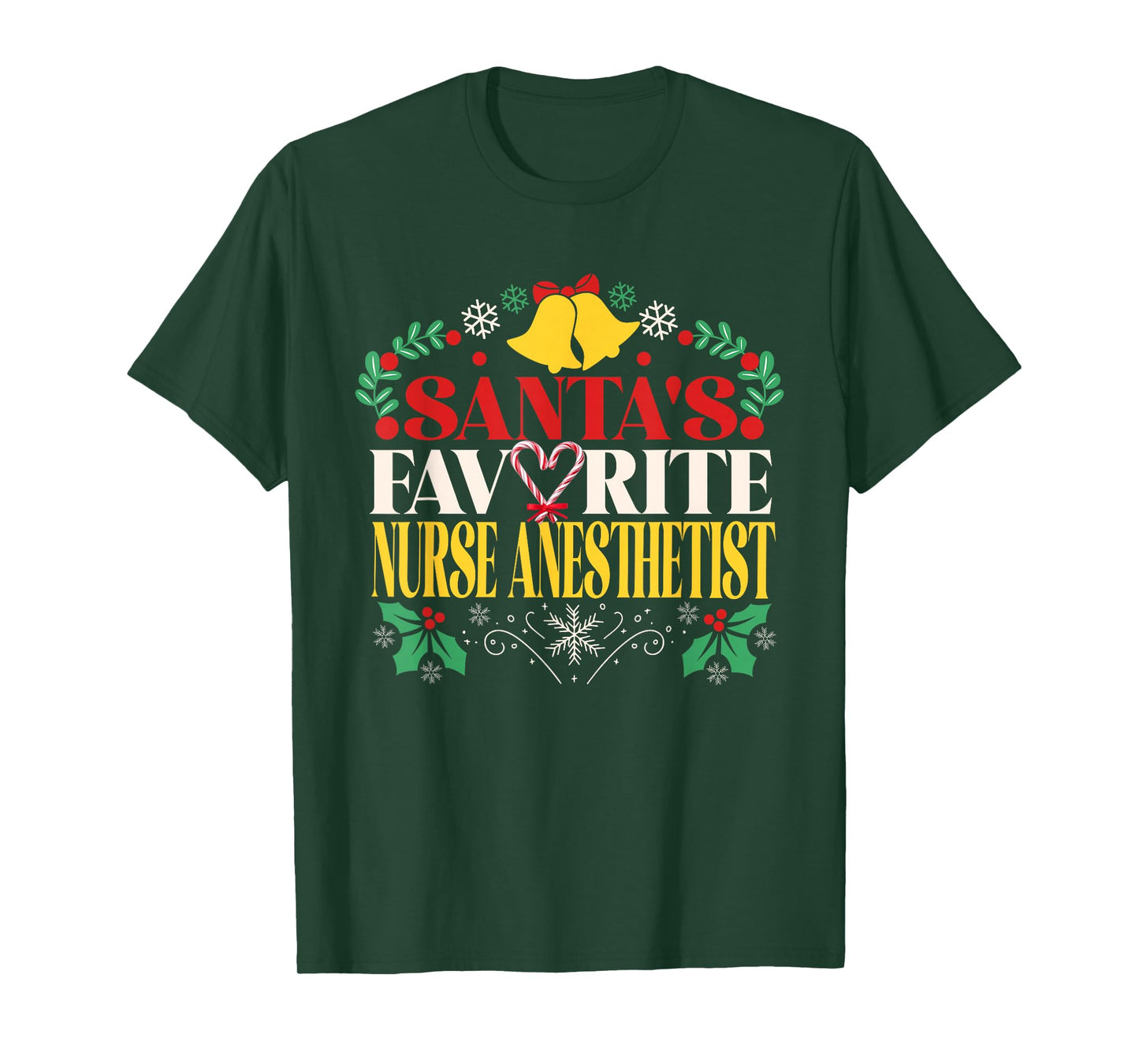 Santa's Favorite Nurse Anesthetist Joyful Christmas Holiday T-Shirt