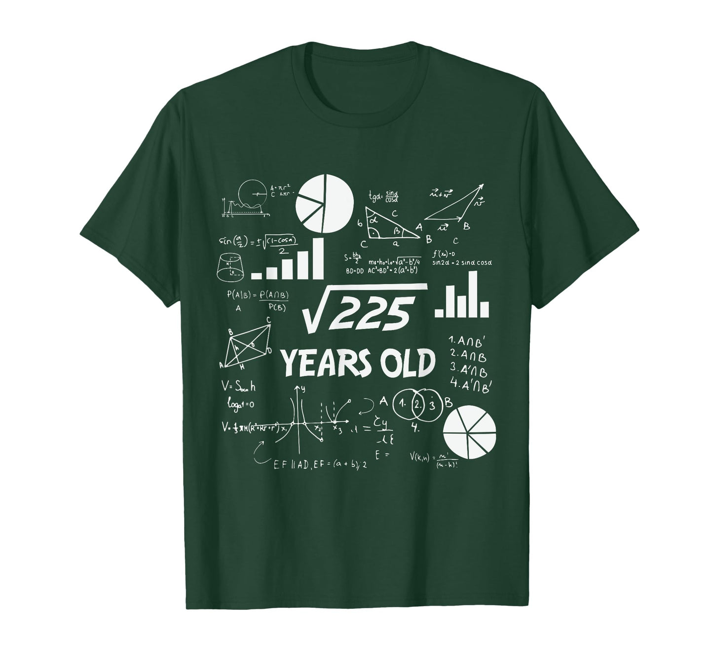 15th Birthday Square Root of 225 Math 15 Years Old Birthday T-Shirt