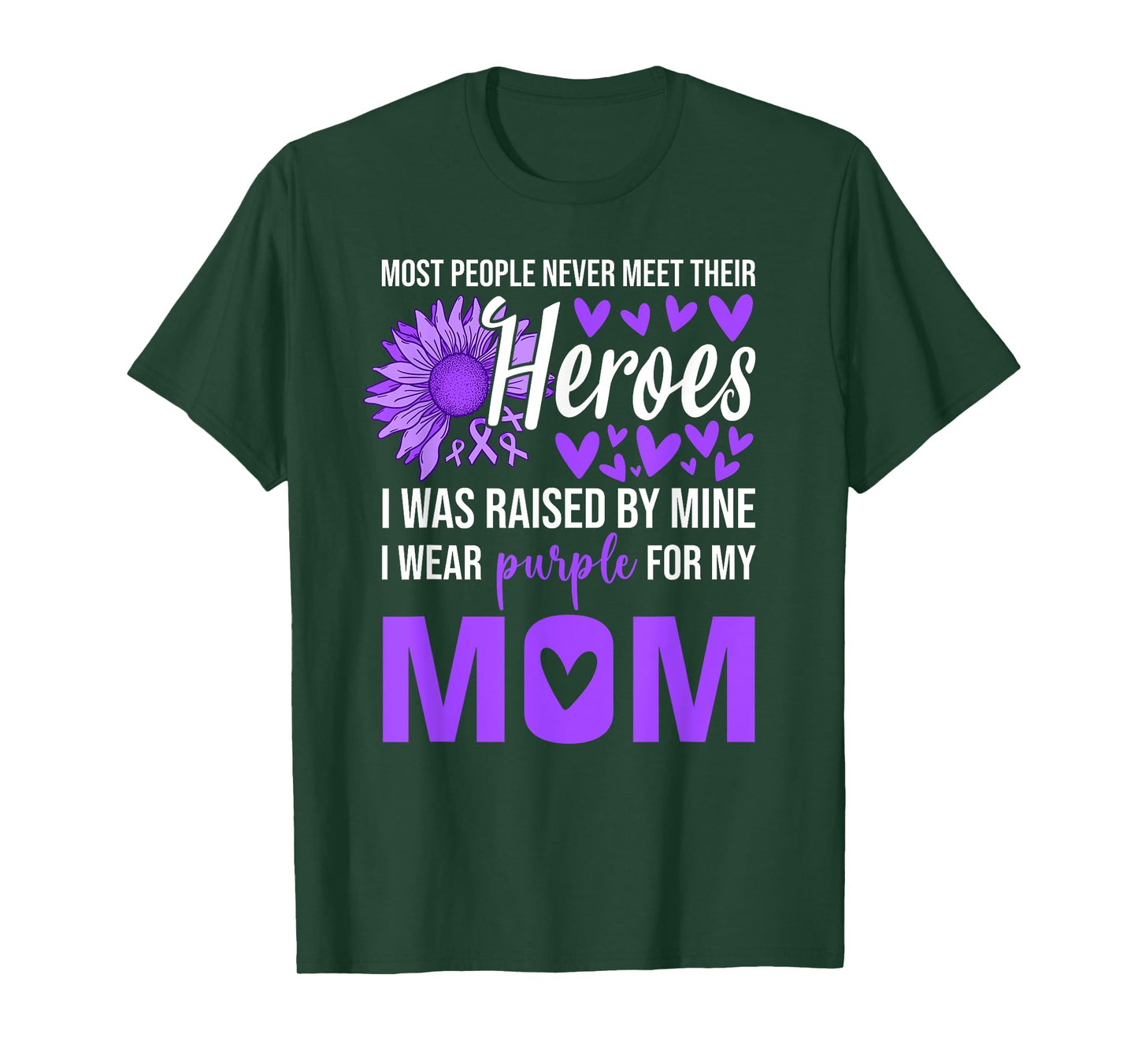 I Wear Purple for Mom Shirt Sunflower Alzheimer‘s Awareness T-Shirt